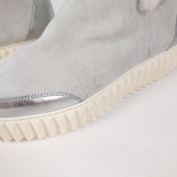 NEW Voile Blanche White Silver LUSH platform boot suede synthetic fur US 10.5/11 - Picture 6 of 15